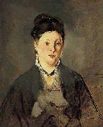 Edouard Manet, Full face Portrait of Manets Wife